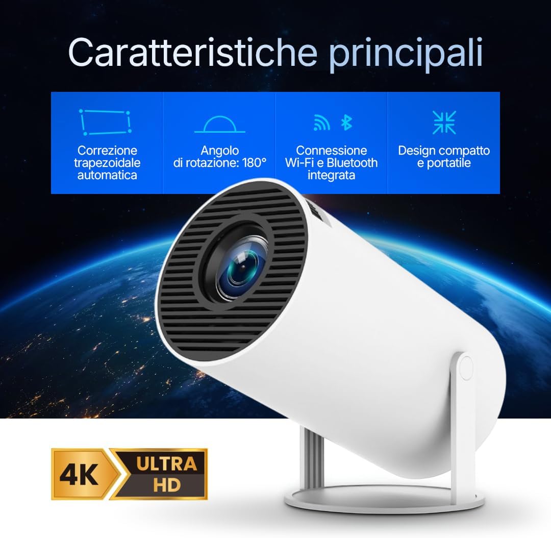 Trendu™ Mini Proiettore Magcubic HY300 con Bluetooth e Wi-Fi